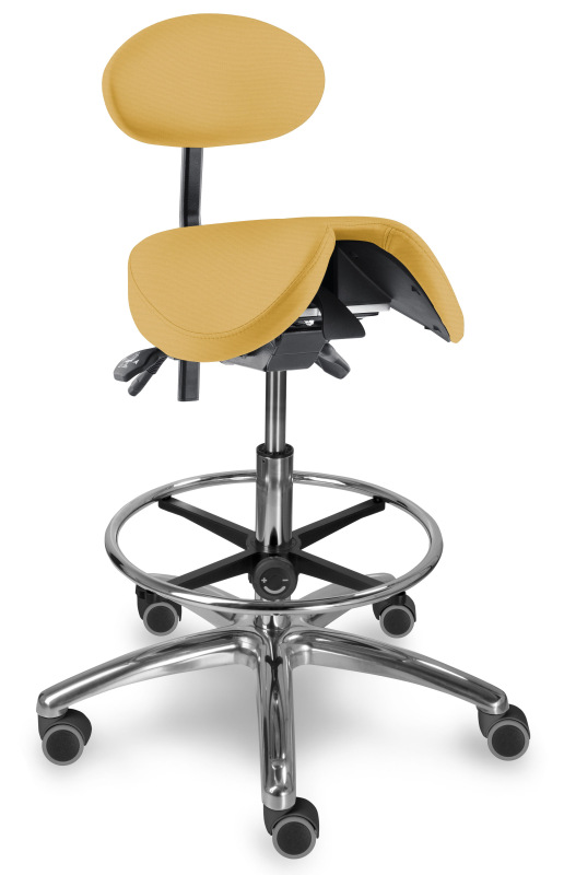 Sedlová zdravotnícka stolička 1215 S DENT čalúnenie KOŽENKA Silvertex, Mediflex 15