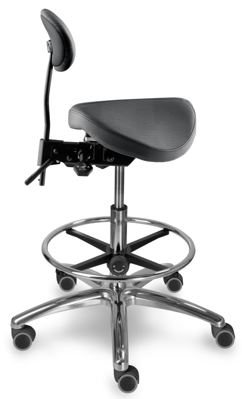 Sedlová zdravotnícka stolička 1215 S DENT čalúnenie KOŽENKA Silvertex, Mediflex 12