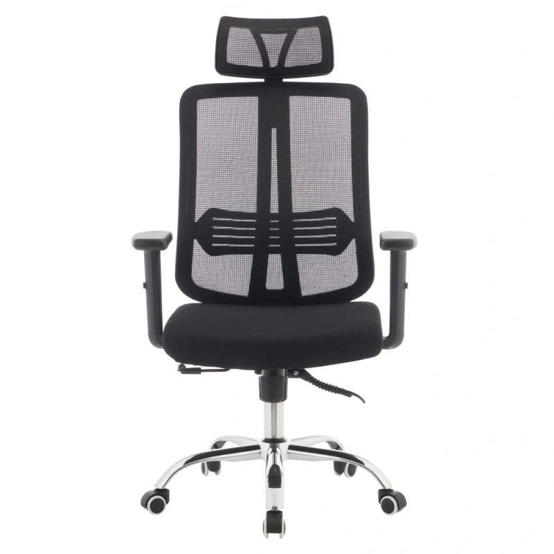 Kancelárske kreslo, čierna/chróm, DUVAL 1