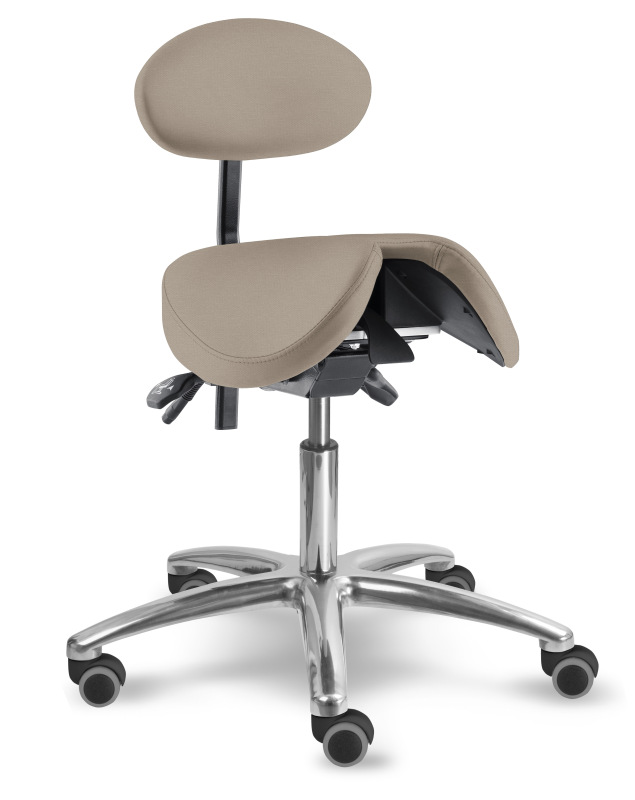 Sedlová zdravotnícka stolička 1215 S DENT čalúnenie KOŽENKA Silvertex, Mediflex 10