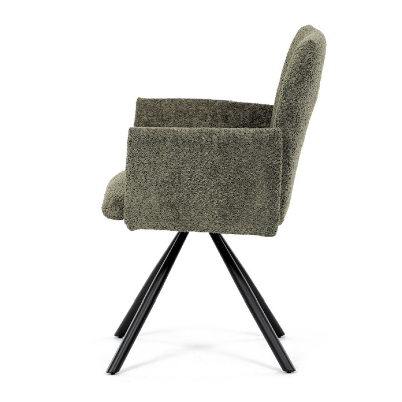 Židle jídelní DCH-W1117 GRN2 zelená látka, černý kov, otočný mechanismus 90°/90° (L/P) 3