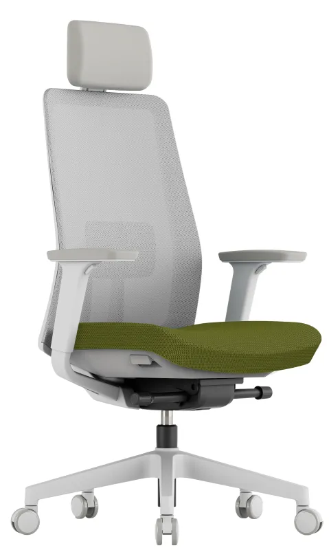 OFFICE MORE Kancelárska stolička K10 WHITE zelená