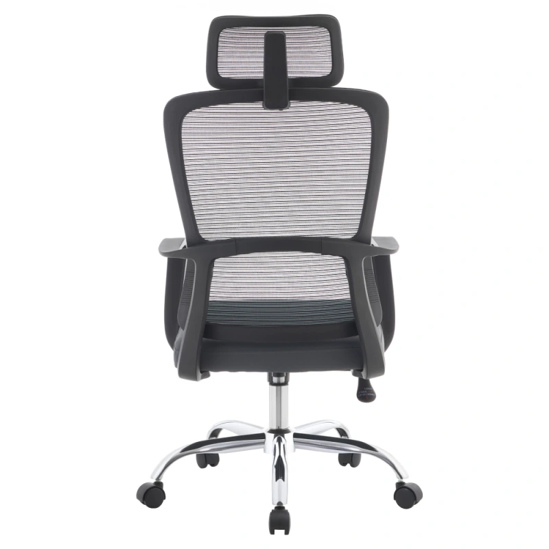 Kancelárske kreslo, čierna/sivá/chróm, RANDY 4