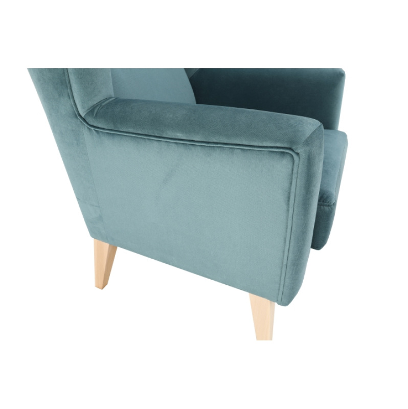 Kreslo-ušiak, mentolová/buk, RODEZA 11