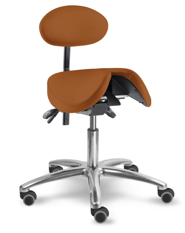 Sedlová zdravotnícka stolička 1215 S DENT čalúnenie KOŽENKA Silvertex, Mediflex 3