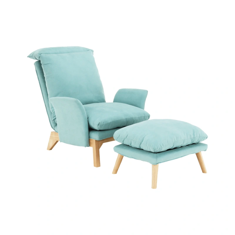 Kreslo s podnožou, mentolová/prírodná, ZANDER 6