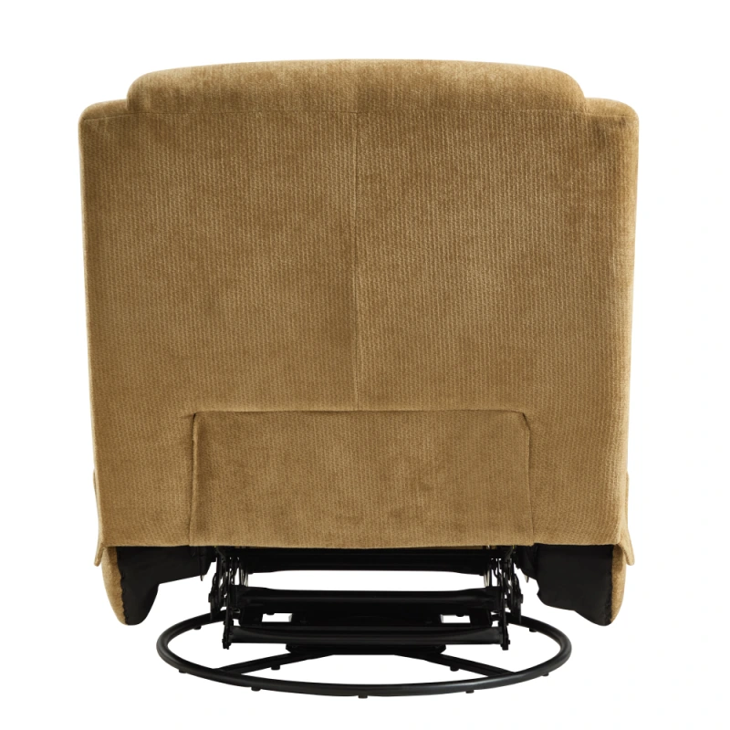 Luxusné otočné kreslo, hojdacie, horčicová, UMBRO 4