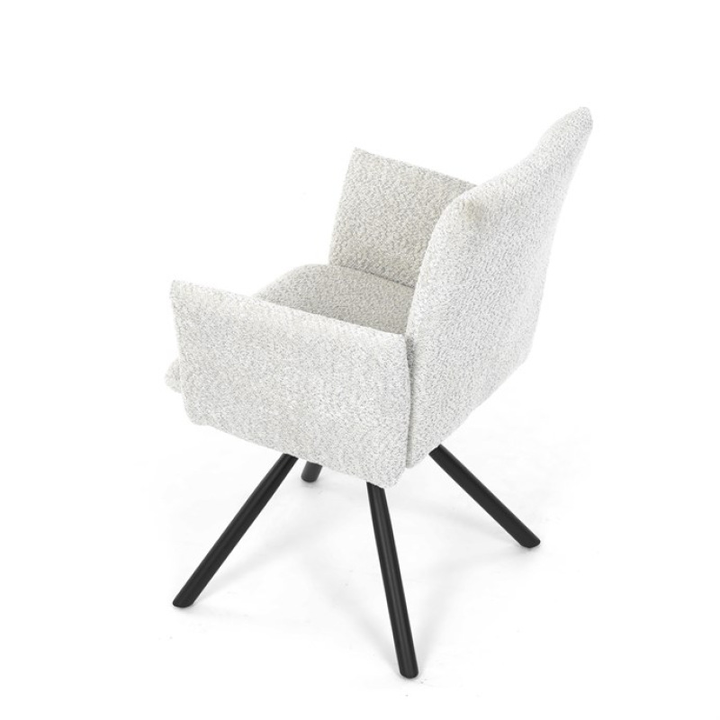 Židle jídelní DCH-W1117 CRM2 krémová, černý kov, otočný mechanismus 90°/90° (L/P) 17