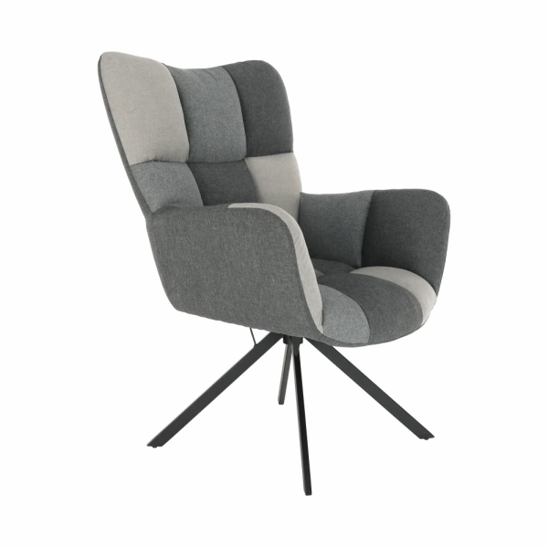 Dizajnové otočné kreslo, patchwork/čierna, KOMODO 5