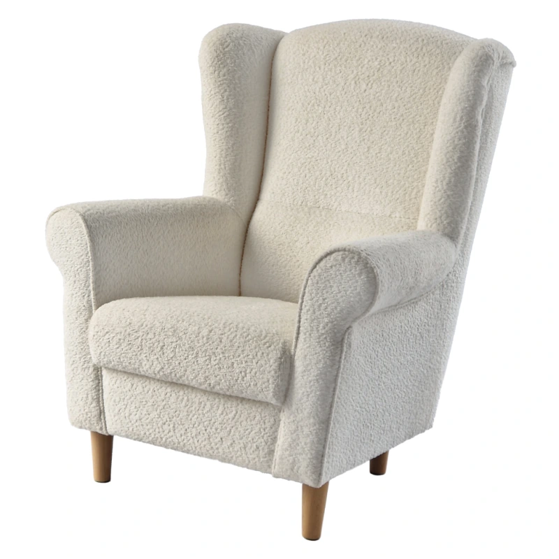 Kreslo ušiak, smotanová látka Coral, CHARLOT 3