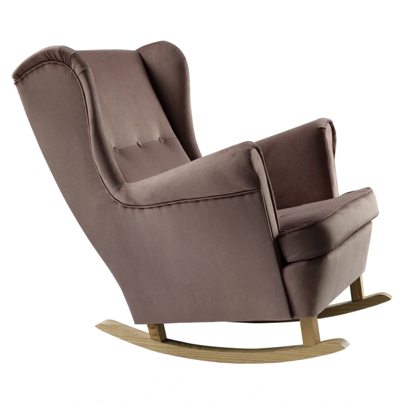 Hojdacie kreslo ušiak, ružová/buk, TEJA 5