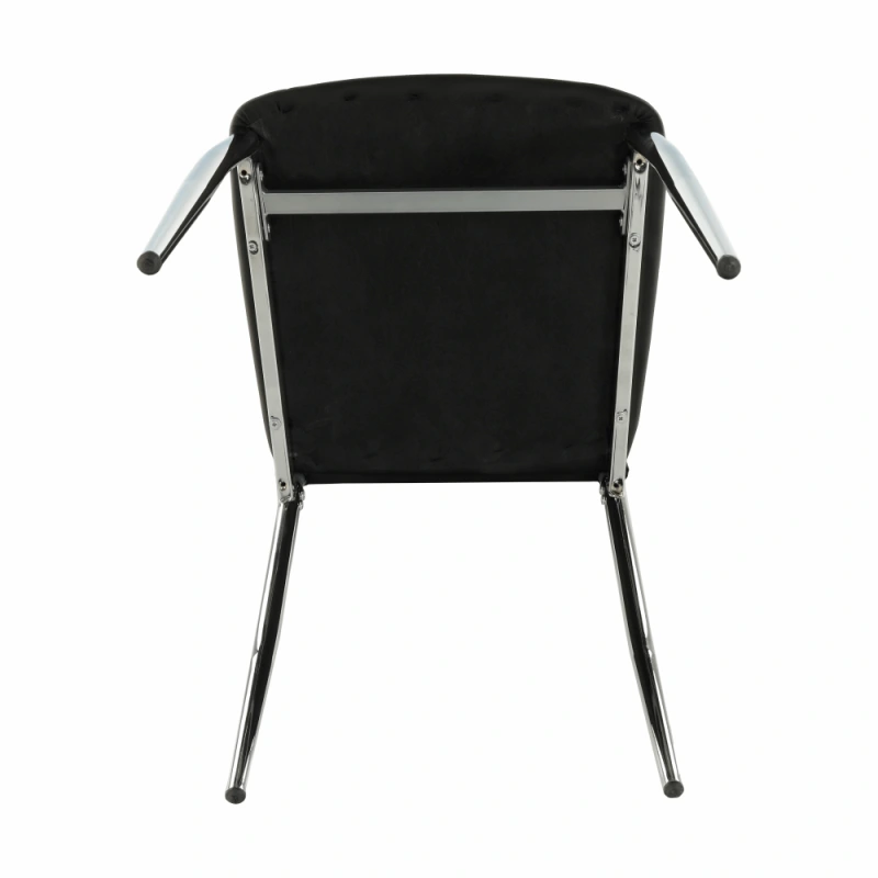 Jedálenská stolička, ekokoža čierna/chróm, ERVINA 7