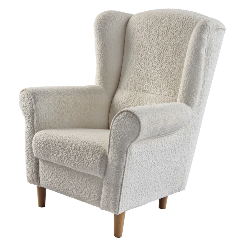 Kreslo ušiak, smotanová látka Coral, CHARLOT 12