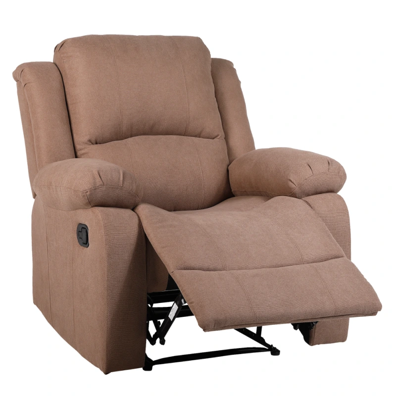 Relaxačné polohovacie kreslo, hnedá látka, ASKOY NEW 3