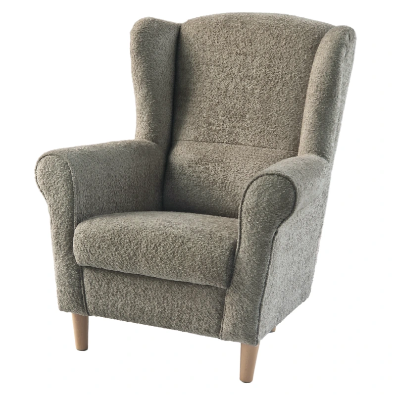 Kreslo ušiak, sivobéžová Taupe látka Coral, CHARLOT 3