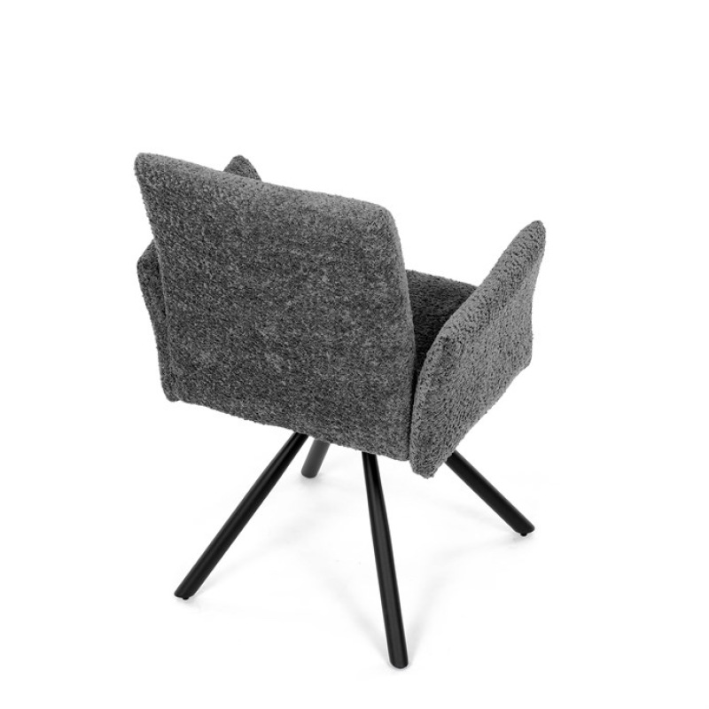 Židle jídelní DCH-W1117 GREY2 šedá látka, černý kov, otočný mechanismus 90°/90° (L/P) 20