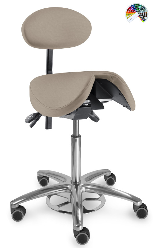 Sedlová zdravotnícka stolička 1215 S CLEAN čalúnenie KOŽENKA Silvertex, Mediflex 11