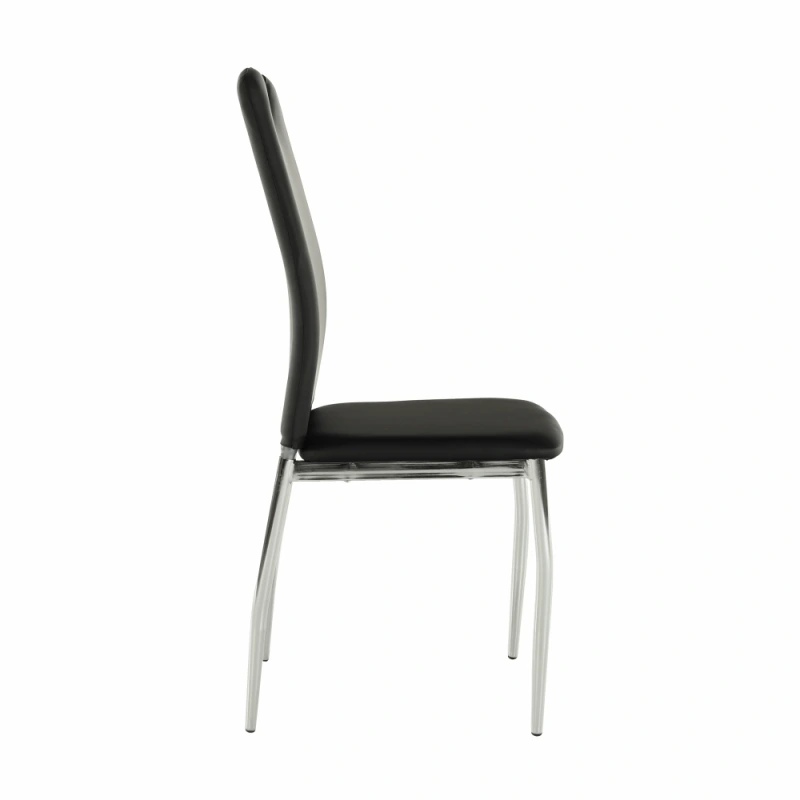 Jedálenská stolička, ekokoža čierna/chróm, ERVINA 12