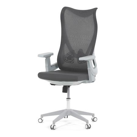Kancelárska stolička KA-S248 GREY šedý MESH, biely plast