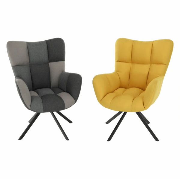 Dizajnové otočné kreslo, patchwork/čierna, KOMODO 8