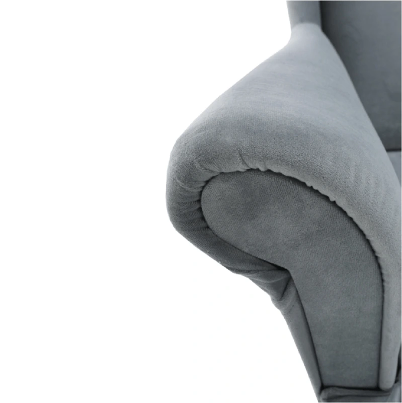 Kreslo ušiak, svetlosivá/biela, RUFINO 3 NEW 5