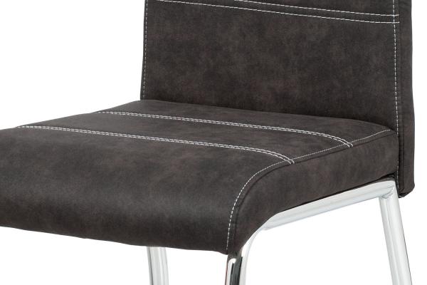 Jedálenská stolička HC-486 GREY3, sivá látka COWBOY v dekore vintage kože