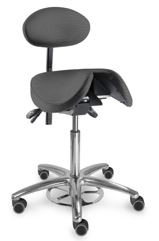 Sedlová zdravotnícka stolička 1215 S CLEAN čalúnenie KOŽENKA Silvertex, Mediflex 4