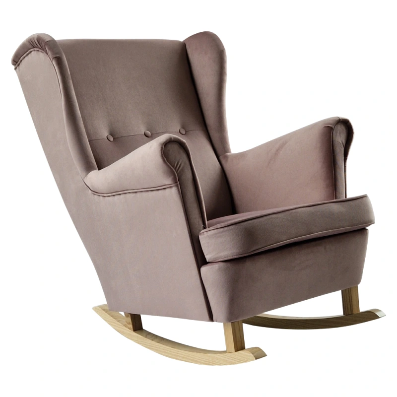 Hojdacie kreslo ušiak, ružová/buk, TEJA 3