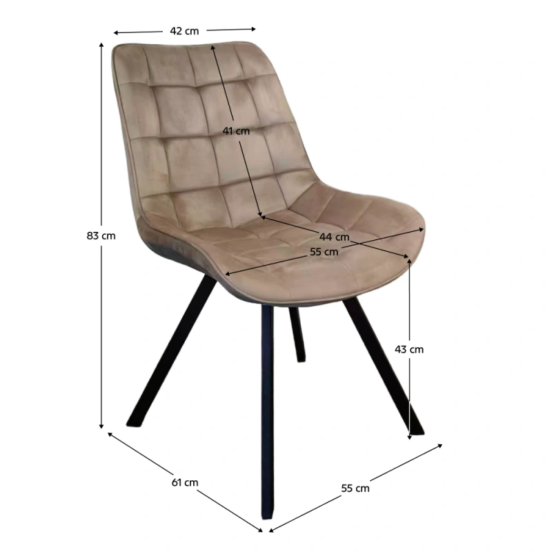 Jedálenská stolička, sivohnedá Taupe Velvet látka/čierna, SAMIRA 8