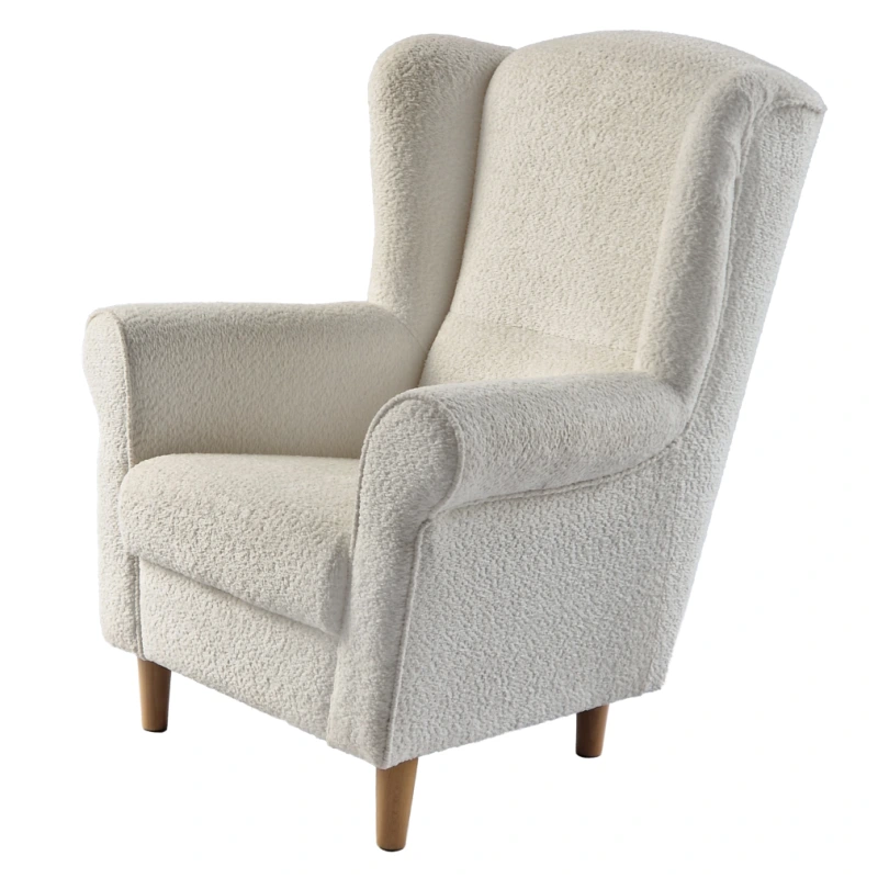 Kreslo ušiak, smotanová látka Coral, CHARLOT 13