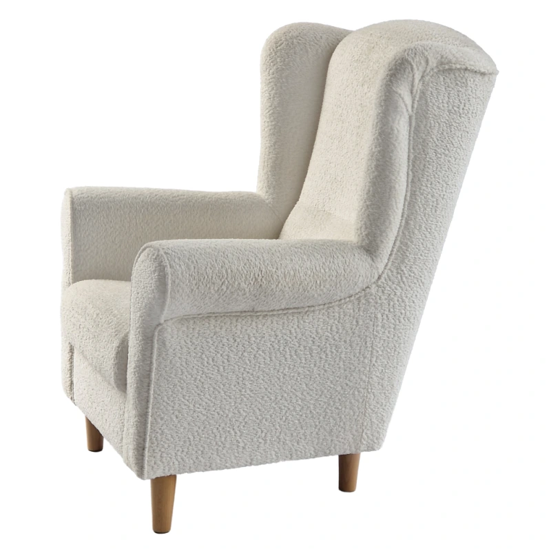 Kreslo ušiak, smotanová látka Coral, CHARLOT 15