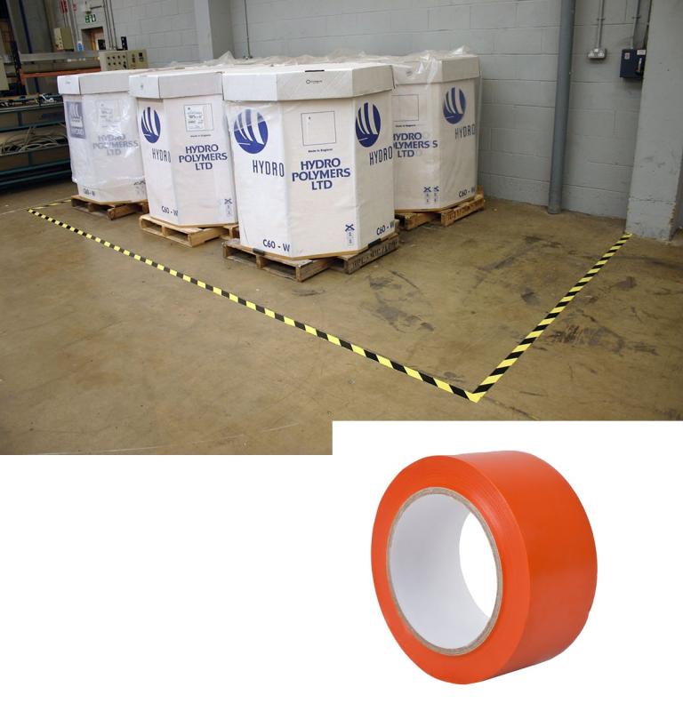VYZNAČOVACIA výstražná podlahová priemyselná páska 50 mm x 33 m ORANŽOVÁ