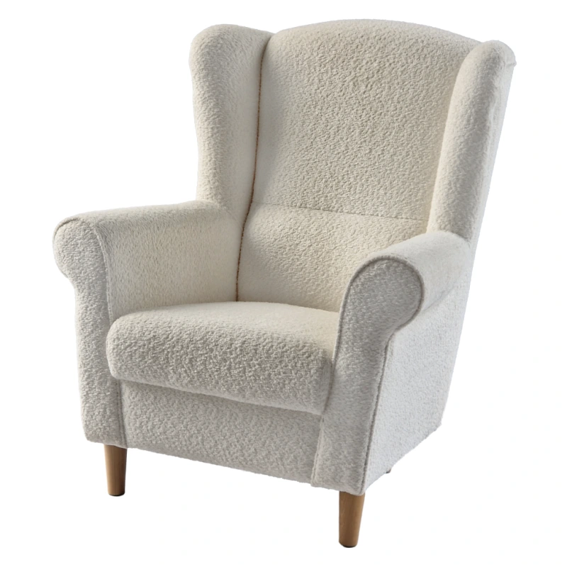 Kreslo ušiak, smotanová látka Coral, CHARLOT 11