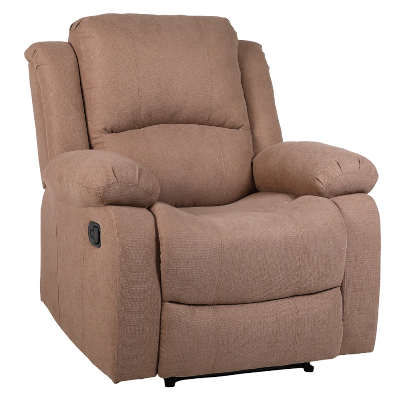 Relaxačné polohovacie kreslo, hnedá látka, ASKOY NEW 11