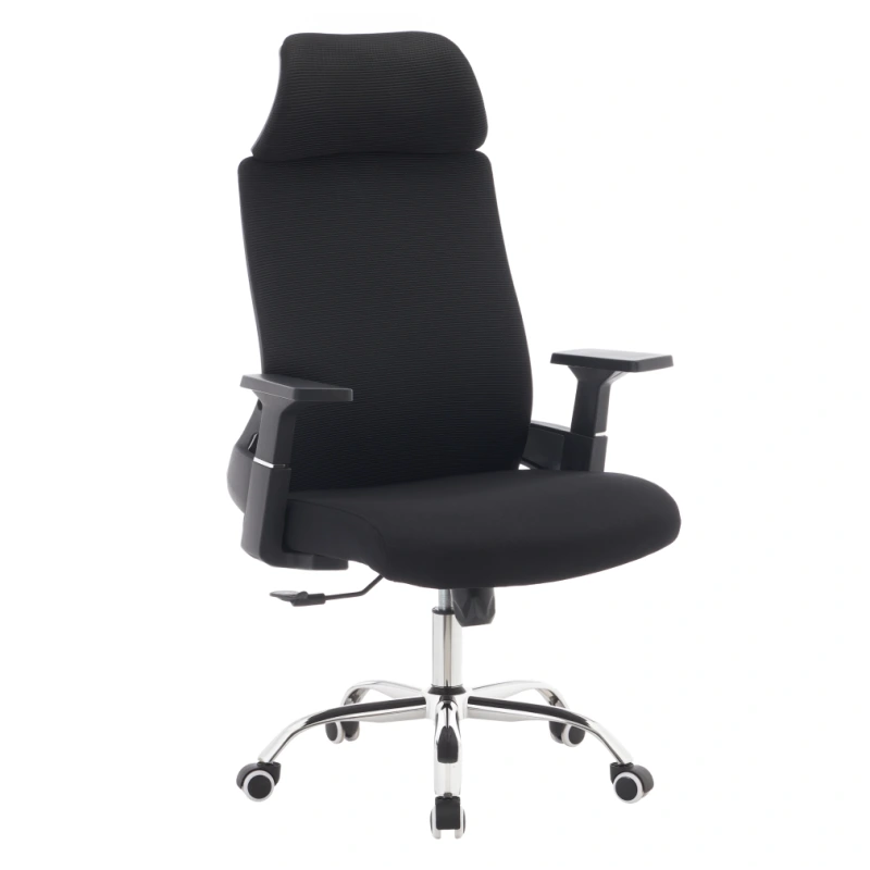 Kancelárske kreslo, čierna/chróm, HOLGER