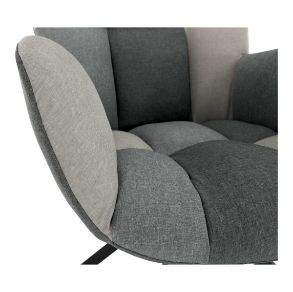 Dizajnové otočné kreslo, patchwork/čierna, KOMODO 12