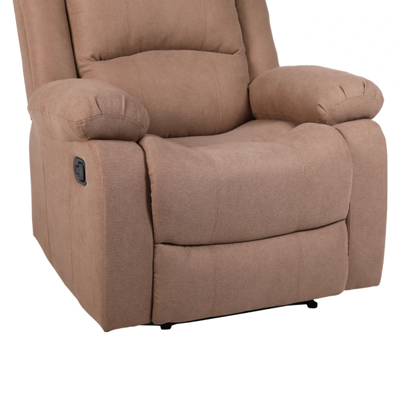 Relaxačné polohovacie kreslo, hnedá látka, ASKOY NEW 17