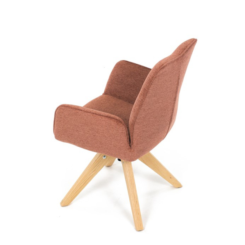 Jídelní židle DCH-C2148 ORA2, oranžová voděodpudivá látka, dubové nohy, otočná 360° 17