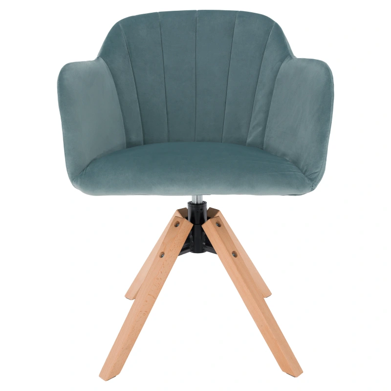 Otočné kreslo, velvet látka, neomint/buk, DALIO 2