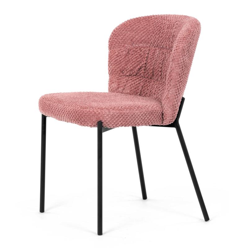 Jídelní židle, růžová, látka bouclé, CT-W1077 PINK2 2