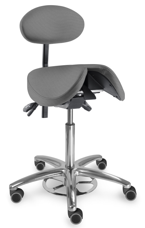 Sedlová zdravotnícka stolička 1215 S CLEAN čalúnenie KOŽENKA Silvertex, Mediflex 12