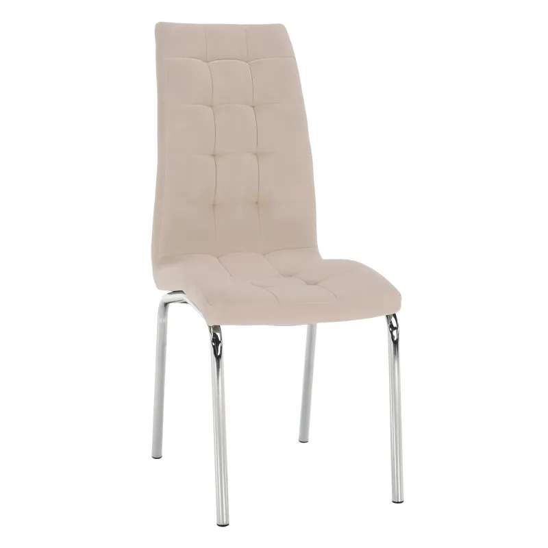 Jedálenská stolička, béžová Dulux Velvet látka/chróm, GERDA NEW