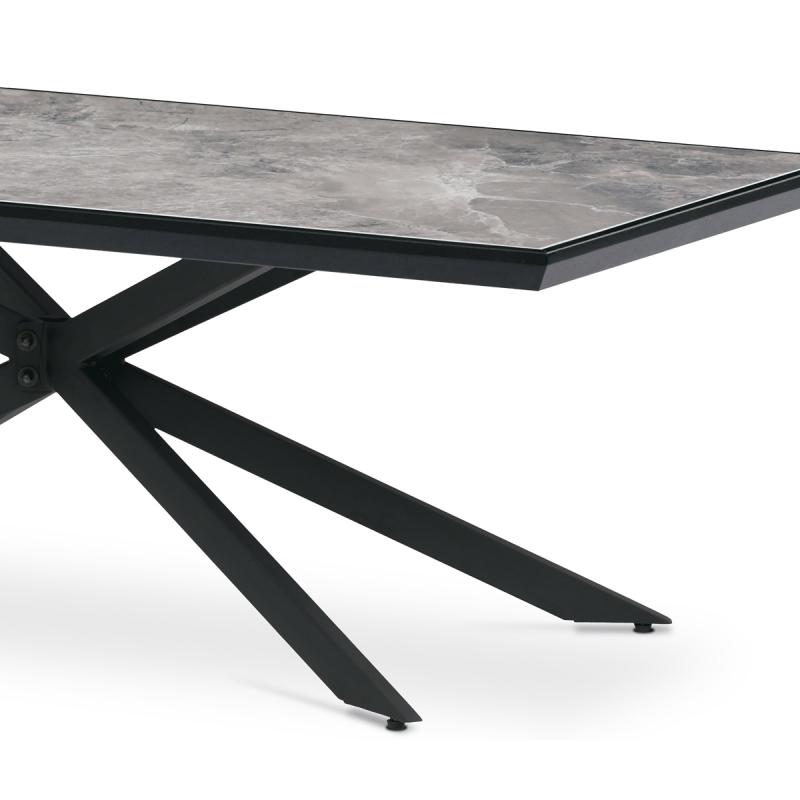 Konferenčný stolík AHG-288 GREY 120x60, šedý mramor, nohy čierny kov
