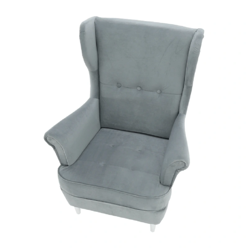 Kreslo ušiak, svetlosivá/biela, RUFINO 3 NEW 11