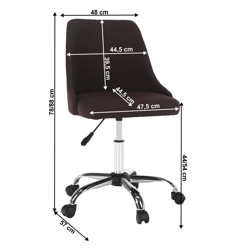 Kancelárska stolička, hnedá/chróm, EDIZ 1
