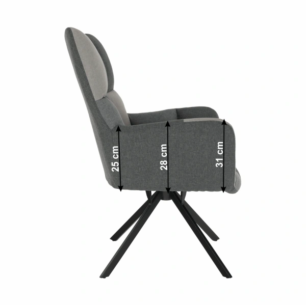 Dizajnové otočné kreslo, patchwork/čierna, KOMODO 18