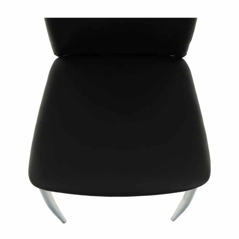 Jedálenská stolička, ekokoža čierna/chróm, ERVINA 5