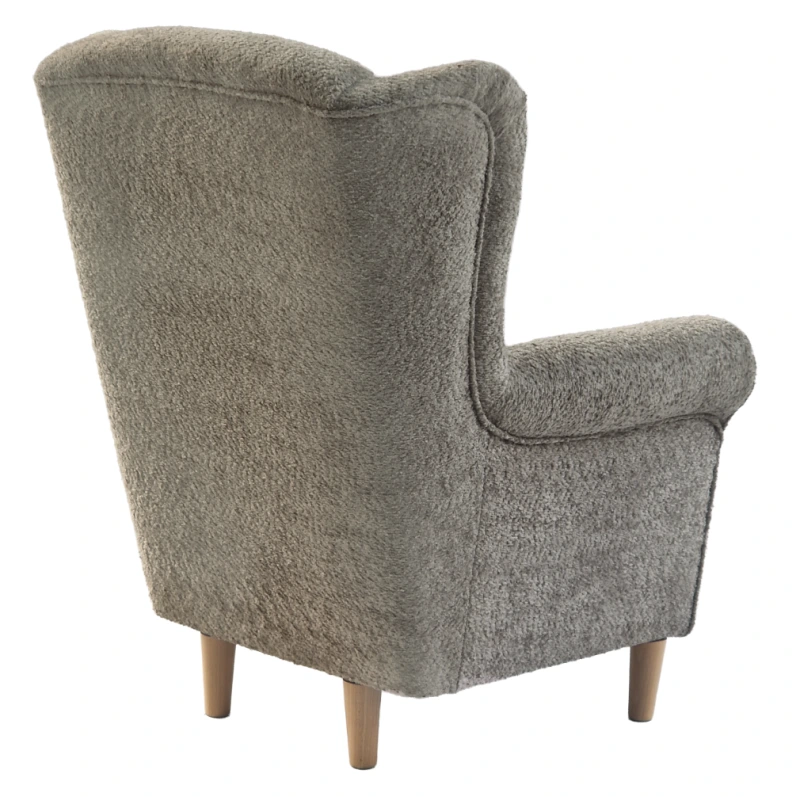 Kreslo ušiak, sivobéžová Taupe látka Coral, CHARLOT 9