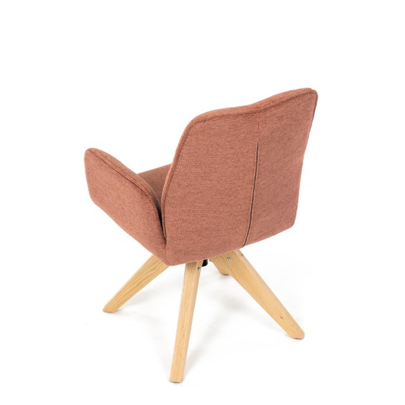 Jídelní židle DCH-C2148 ORA2, oranžová voděodpudivá látka, dubové nohy, otočná 360° 18