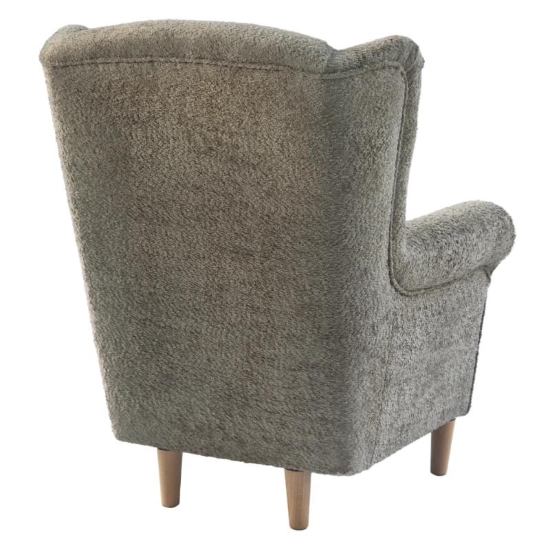 Kreslo ušiak, sivobéžová Taupe látka Coral, CHARLOT 8